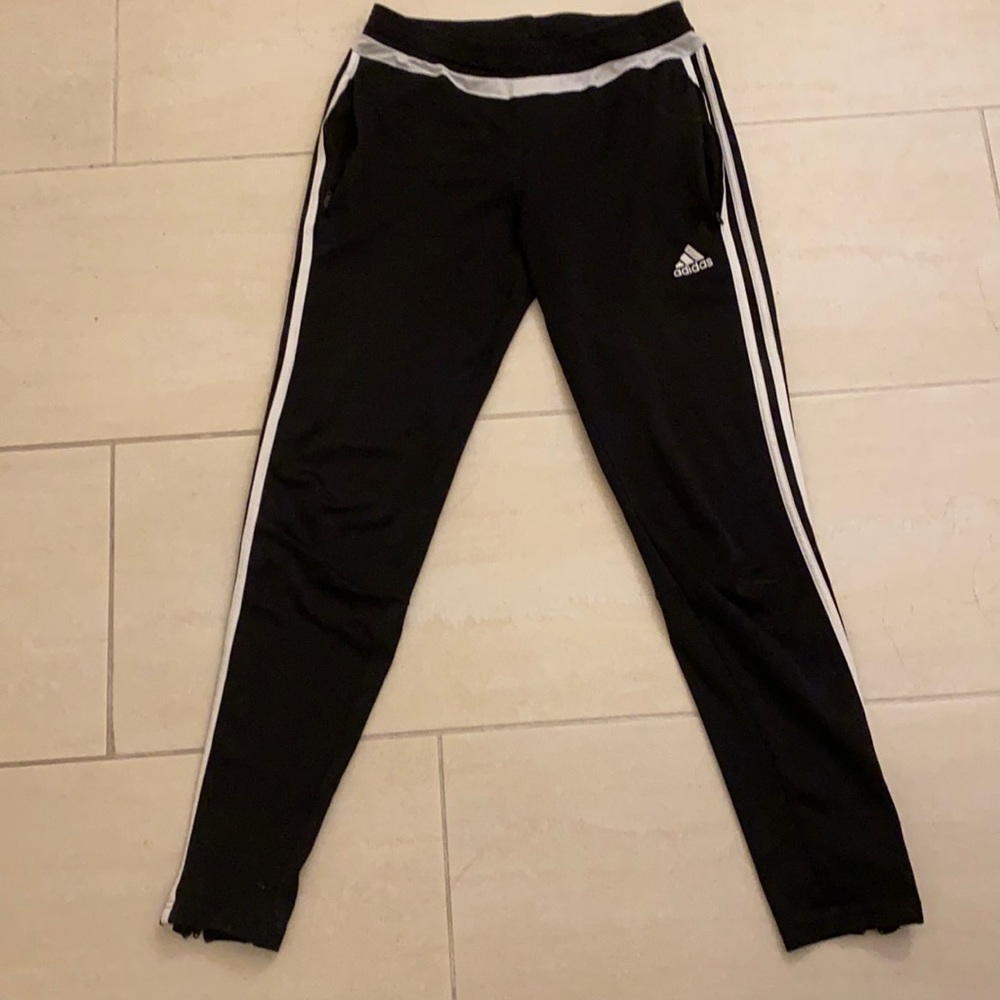 Adidas black and white sweatpants